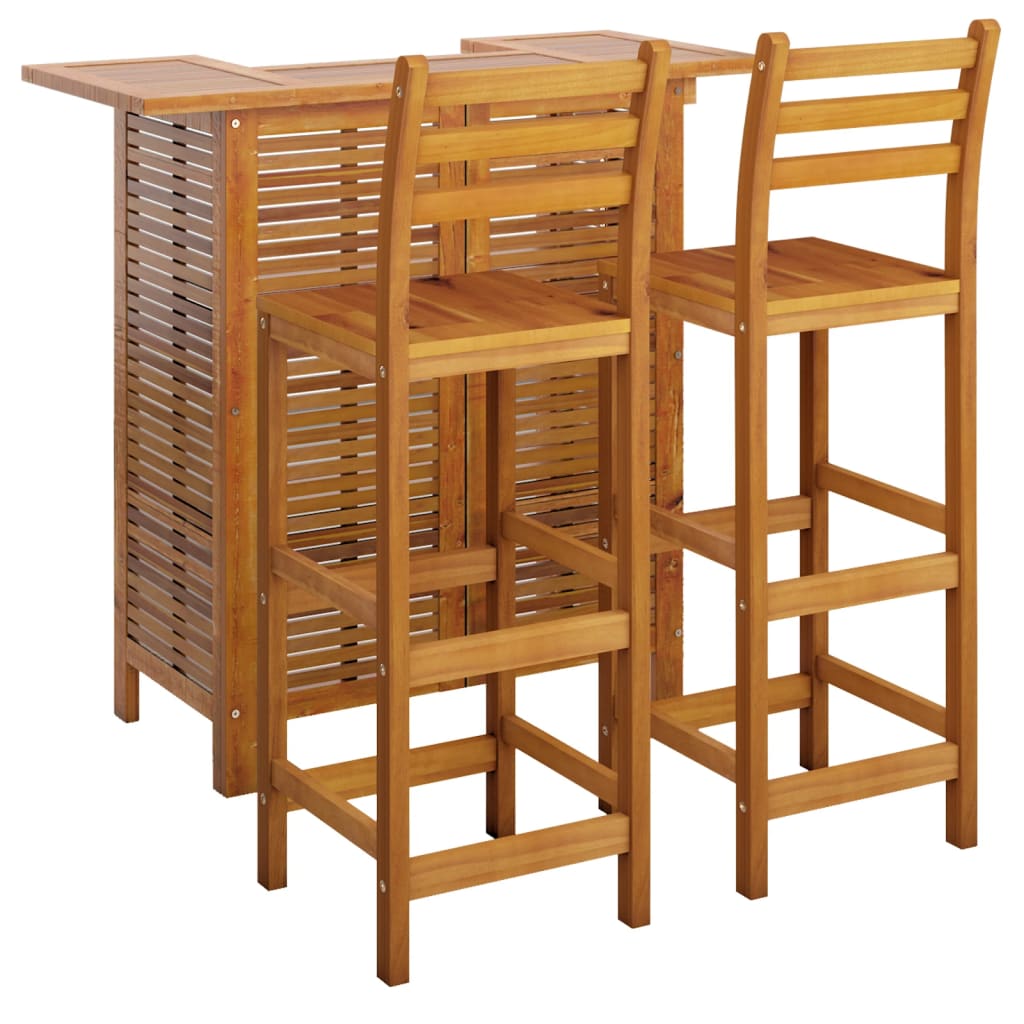 Set da Bar per Giardino 3 pz in Legno Massello di Acacia 3115998