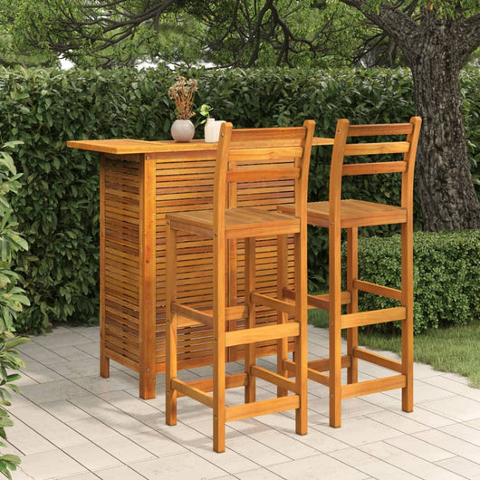 Set da Bar per Giardino 3 pz in Legno Massello di Acacia cod mxl 40507