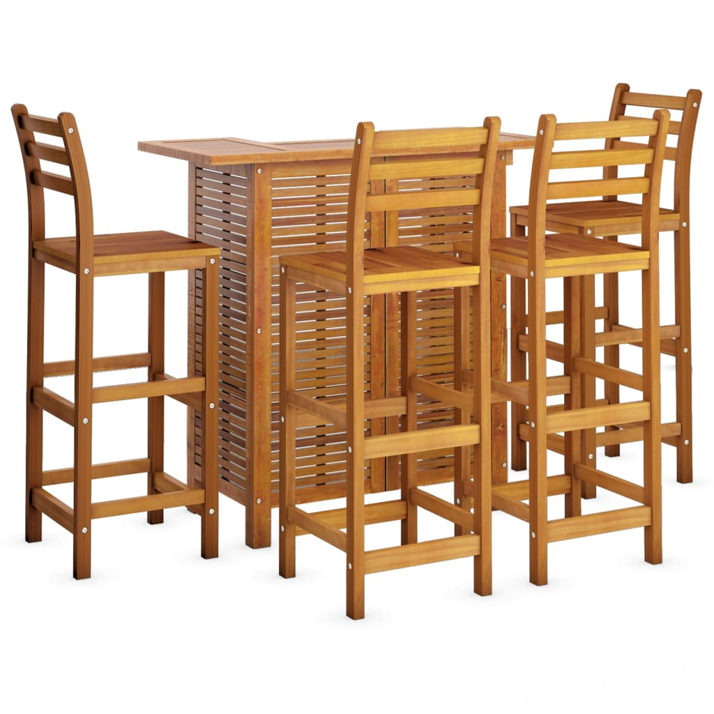 Set da Bar per Giardino 5 pz in Legno Massello di Acacia 3115999