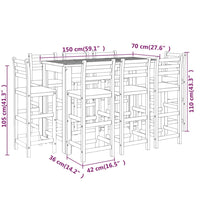 Set da Bar per Giardino 9 pz in Legno Massello di Acacia cod mxl 50866