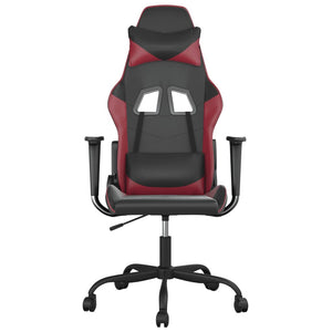 vidaXL Sedia Gaming Massaggio Nero e Rosso Vino in Similpelle