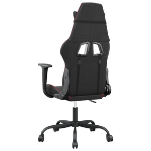 vidaXL Sedia Gaming Massaggio Nero e Rosso Vino in Similpelle