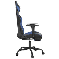 Sedia da Gaming Massaggiante Poggiapiedi Nero e Blu Similpelle cod mxl 62152