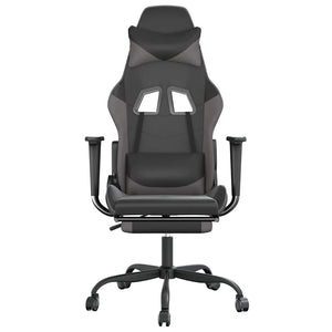 Sedia da Gaming Massaggio Poggiapiedi Nero e Grigio Similpelle cod mxl 62672