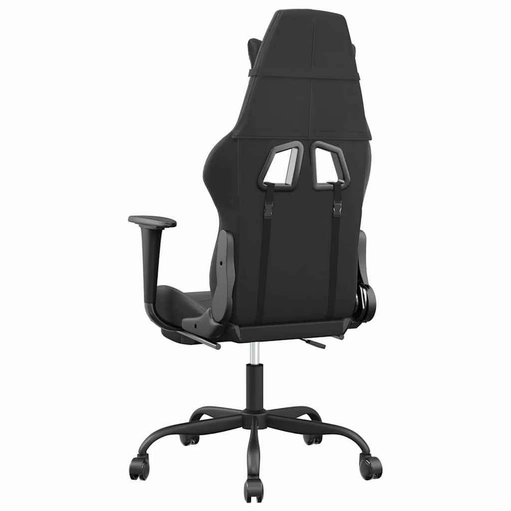 Sedia da Gaming Massaggio Poggiapiedi Nero e Grigio Similpelle cod mxl 62672