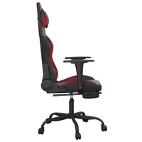 Sedia Gaming Massaggio Poggiapiedi Nero e Rosso Vino Similpelle 345418