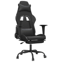 Sedia da Gaming con Massaggio e Poggiapiedi Nera in Similpelle cod mxl 58634