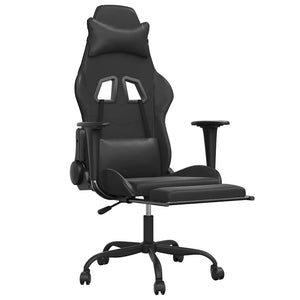 Sedia da Gaming con Massaggio e Poggiapiedi Nera in Similpelle cod mxl 58634