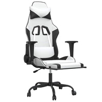 Sedia da Gaming Massaggio Poggiapiedi Bianco e Nero Similpelle 345421