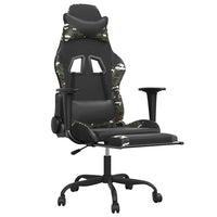 Sedia Gaming Massaggio Poggiapiedi Nero e Mimetico Similpelle 345422