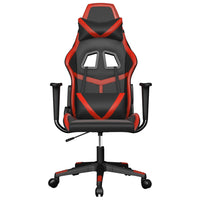 vidaXL Sedia da Gaming Massaggiante Rosso e Nero in Similpelle