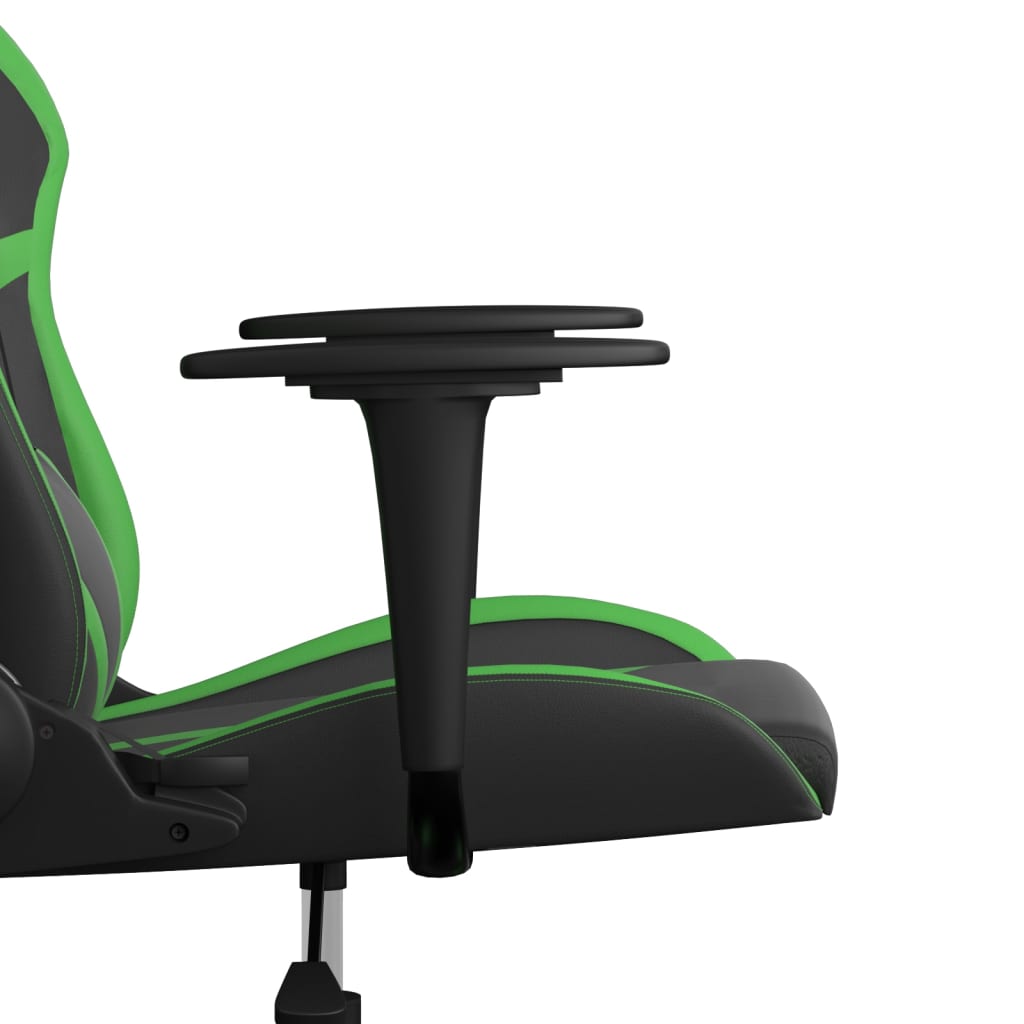 vidaXL Sedia da Gaming Massaggiante Nero e Verde in Similpelle