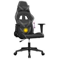 vidaXL Sedia da Gaming Massaggiante Nero e Grigio in Similpelle