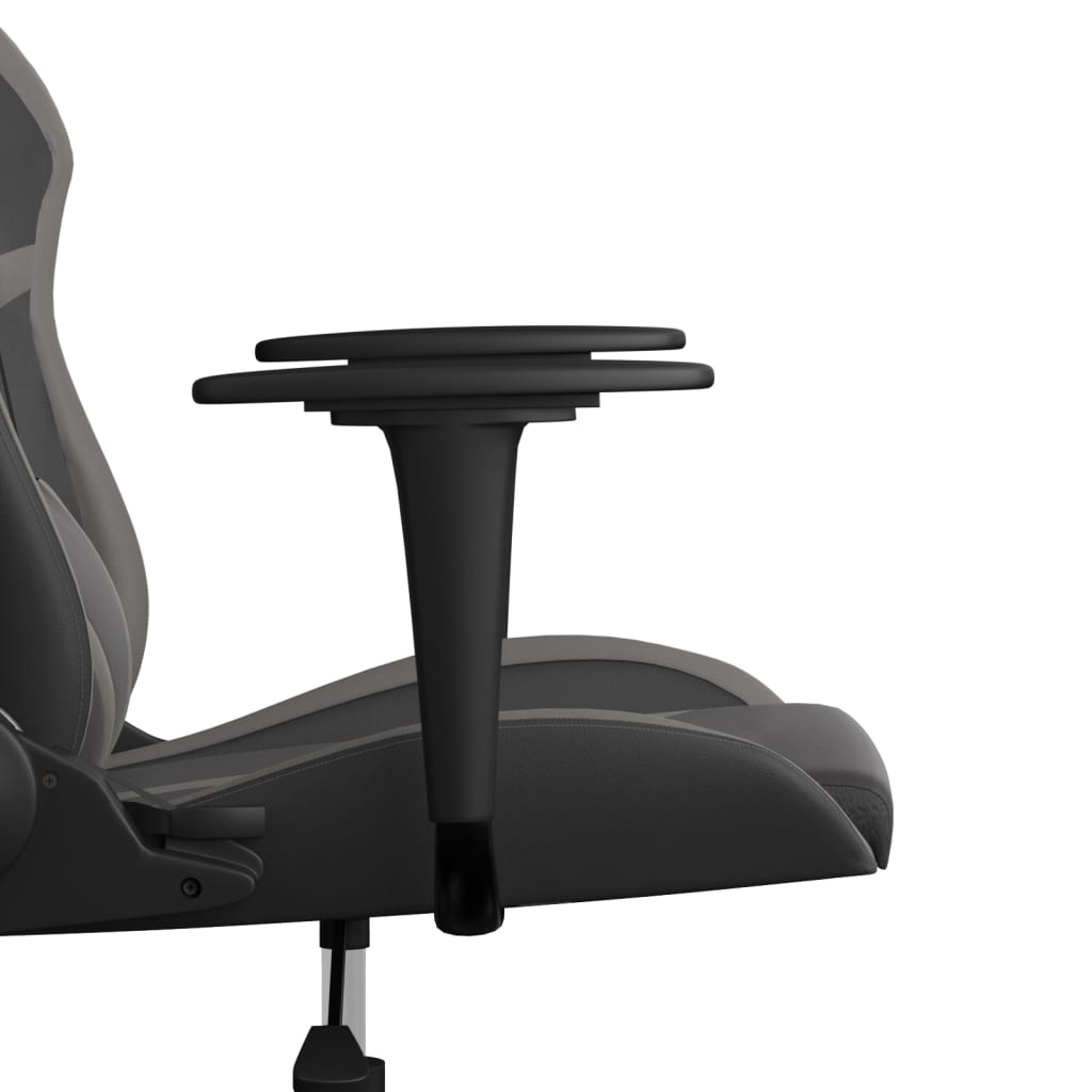 vidaXL Sedia da Gaming Massaggiante Nero e Grigio in Similpelle