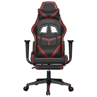 Sedia Gaming Massaggio Poggiapiedi Nero e Rosso Vino Similpelle 345441