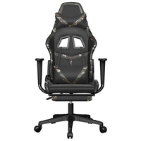 Sedia Gaming Massaggio Poggiapiedi Nero e Mimetico Similpelle 345444