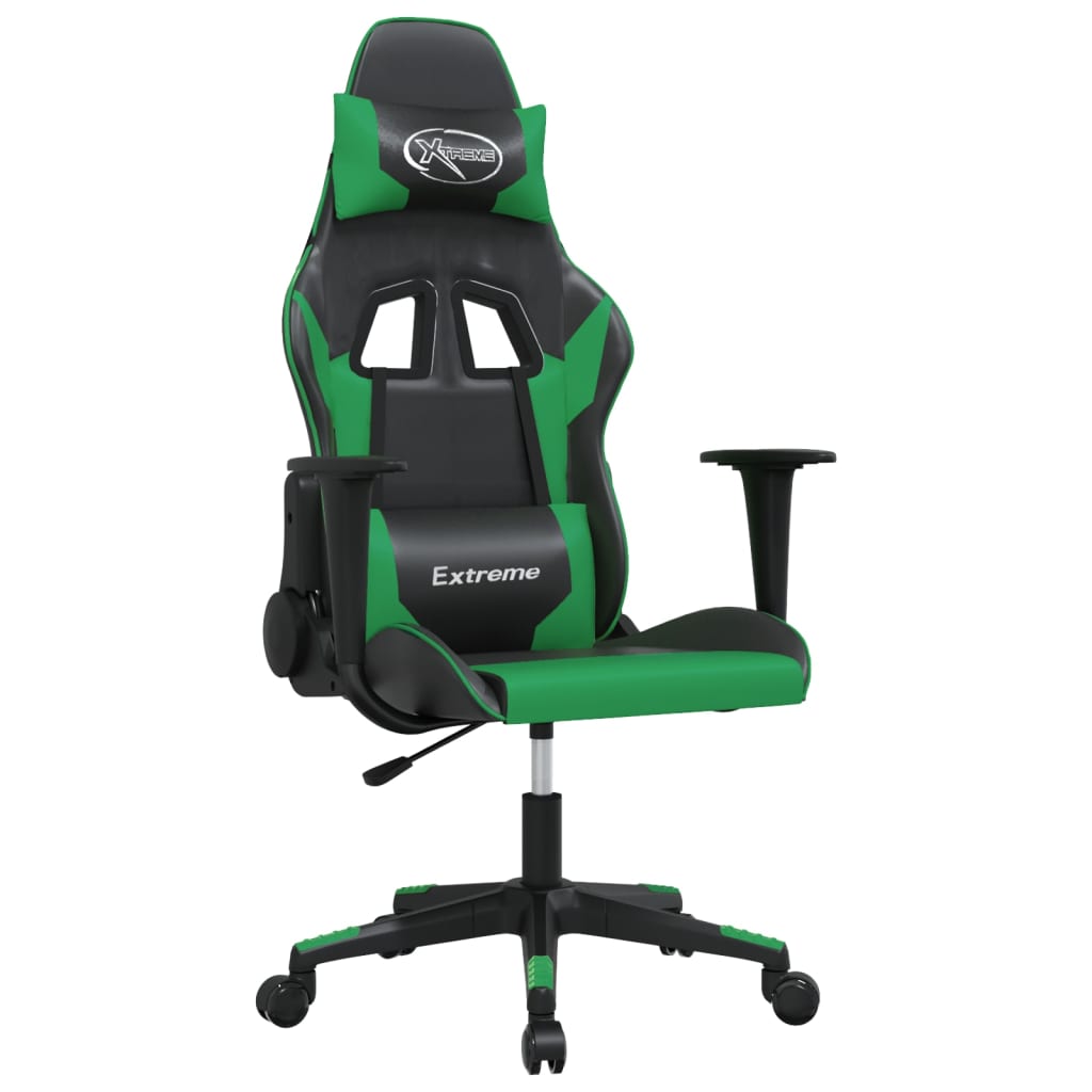 Sedia da Gaming Massaggiante Nero e Verde in Similpellecod mxl 88033