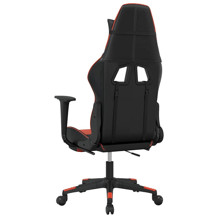 Sedia da Gaming Massaggio Poggiapiedi Nero e Rosso Similpelle 345458