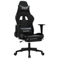 Sedia da Gaming con Massaggio e Poggiapiedi Nera in Similpelle cod mxl 61283