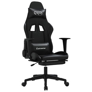 Sedia da Gaming con Massaggio e Poggiapiedi Nera in Similpelle cod mxl 61283