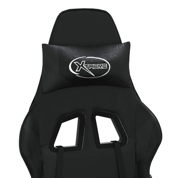 Sedia da Gaming con Massaggio e Poggiapiedi Nera in Similpelle 345465