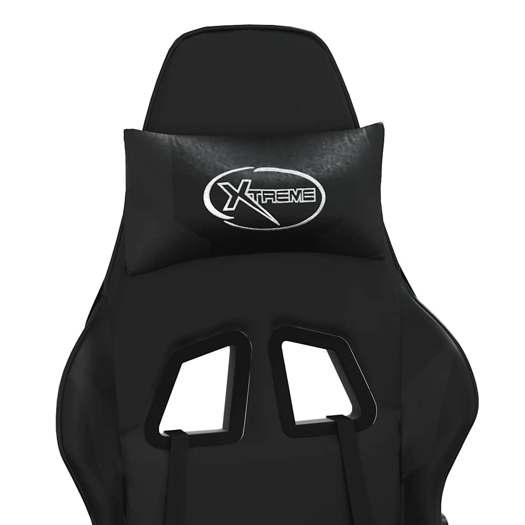 Sedia da Gaming con Massaggio e Poggiapiedi Nera in Similpelle cod mxl 61283