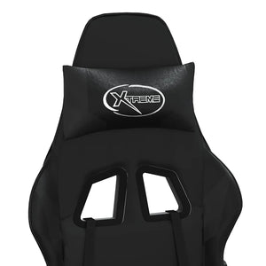 Sedia da Gaming con Massaggio e Poggiapiedi Nera in Similpelle cod mxl 61283