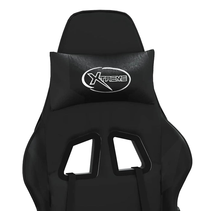 Sedia da Gaming con Massaggio e Poggiapiedi Nera in Similpelle cod mxl 61283