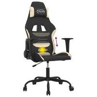 Sedia da Gaming Nero e Crema in Tessuto 345469