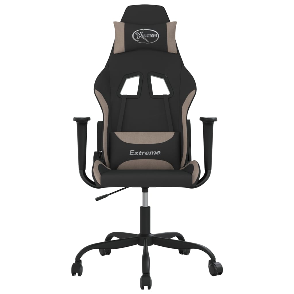 Sedia da Gaming Nero e Tortora in Tessuto 345471