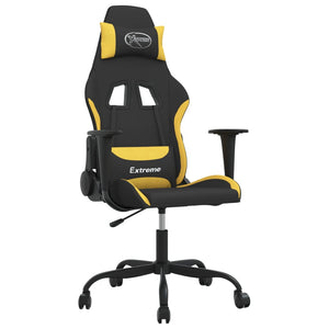Sedia da Gaming Nero e Giallo in Tessuto 345473