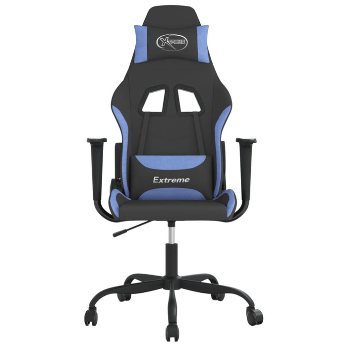 Sedia da Gaming Nero e Blu in Tessuto 345476
