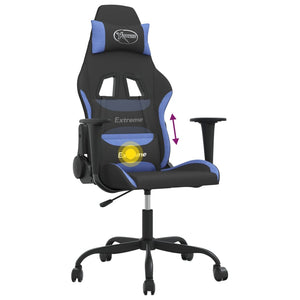 Sedia da Gaming Nero e Blu in Tessuto 345476