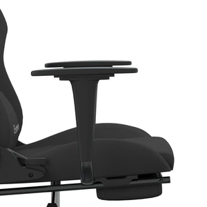 Sedia da Gaming Massaggio e Poggiapiedi Nero in Tessuto cod mxl 63603