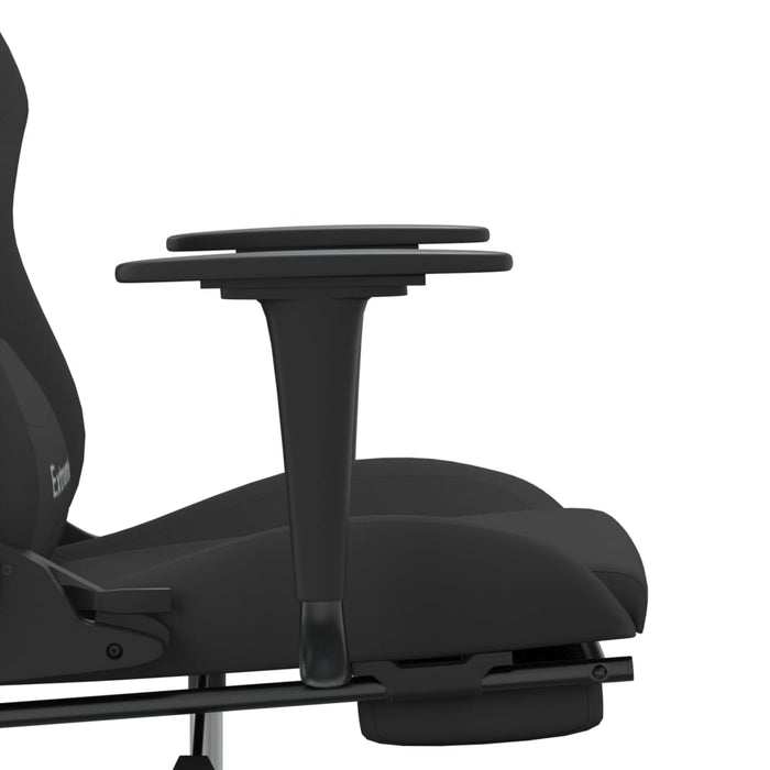Sedia da Gaming Massaggio e Poggiapiedi Nero in Tessuto cod mxl 63603