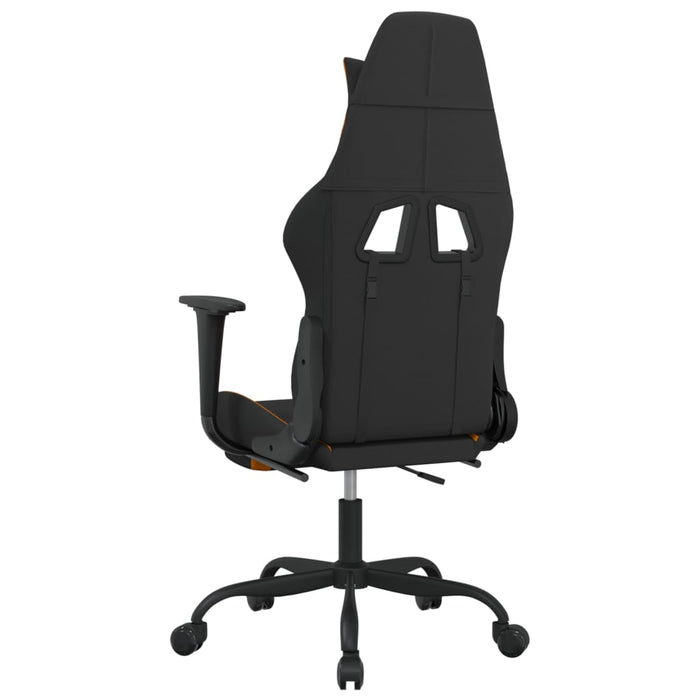 Sedia da Gaming Massaggi e Poggiapiedi Tessuto Nero e Arancione cod mxl 68929