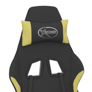 Sedia da Gaming Massaggio e Poggiapiedi Nero e Verde Chiaro cod mxl 76879