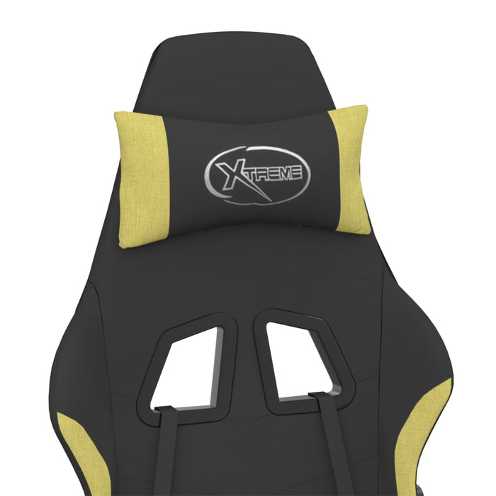 Sedia da Gaming Massaggio e Poggiapiedi Nero e Verde Chiaro cod mxl 76879