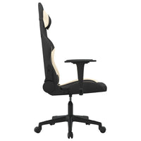 Sedia da Gaming Nero e Crema in Tessuto 345491