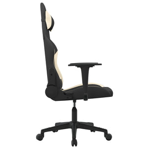Sedia da Gaming Nero e Crema in Tessuto 345491