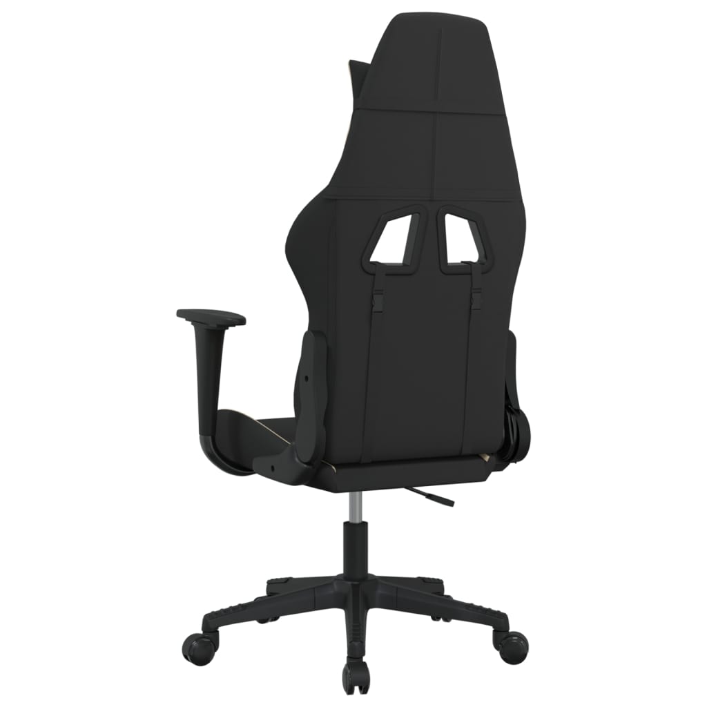 Sedia da Gaming Nero e Crema in Tessuto 345491