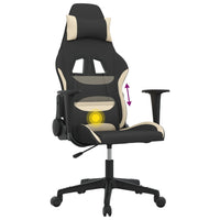 Sedia da Gaming Nero e Crema in Tessuto 345491