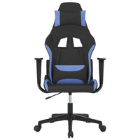 Sedia da Gaming Nero e Blu in Tessuto 345497