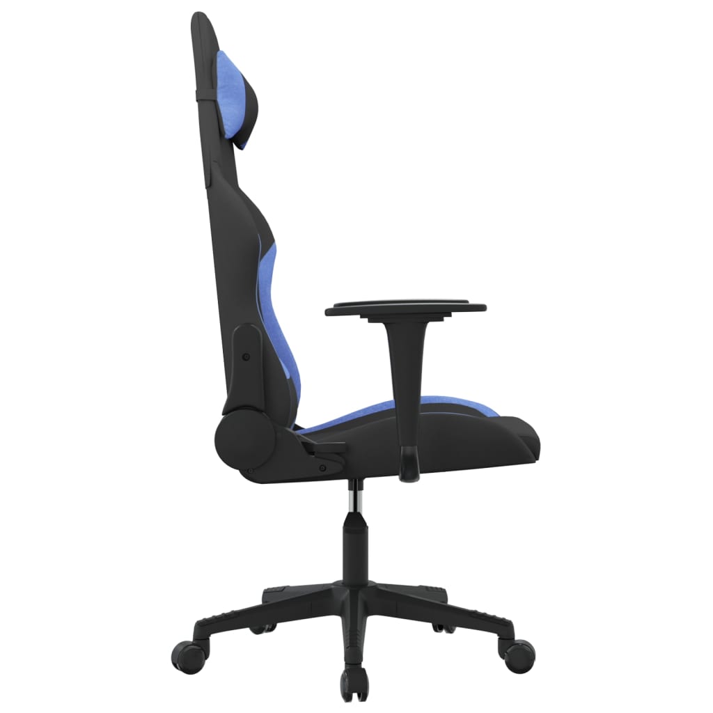 Sedia da Gaming Nero e Blu in Tessuto 345497