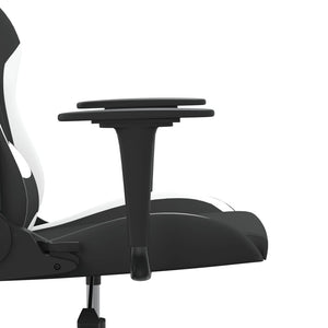 Sedia da Gaming Nero e Bianco in Tessuto 345498