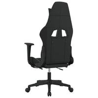 Sedia da Gaming Massaggio e Poggiapiedi Tessuto Nero e Crema cod mxl 69545