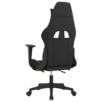 Sedia da Gaming Massaggio e Poggiapiedi Nero e Verde Chiaro 345506