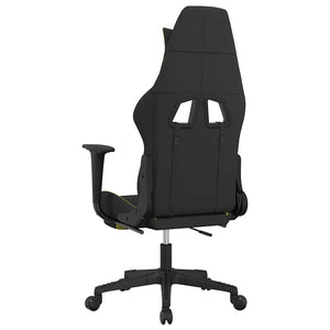 Sedia da Gaming Massaggio e Poggiapiedi Nero e Verde Chiaro 345506