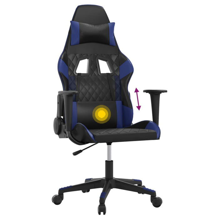 Sedia da Gaming Massaggiante Nero e Blu in Similpelle 345511