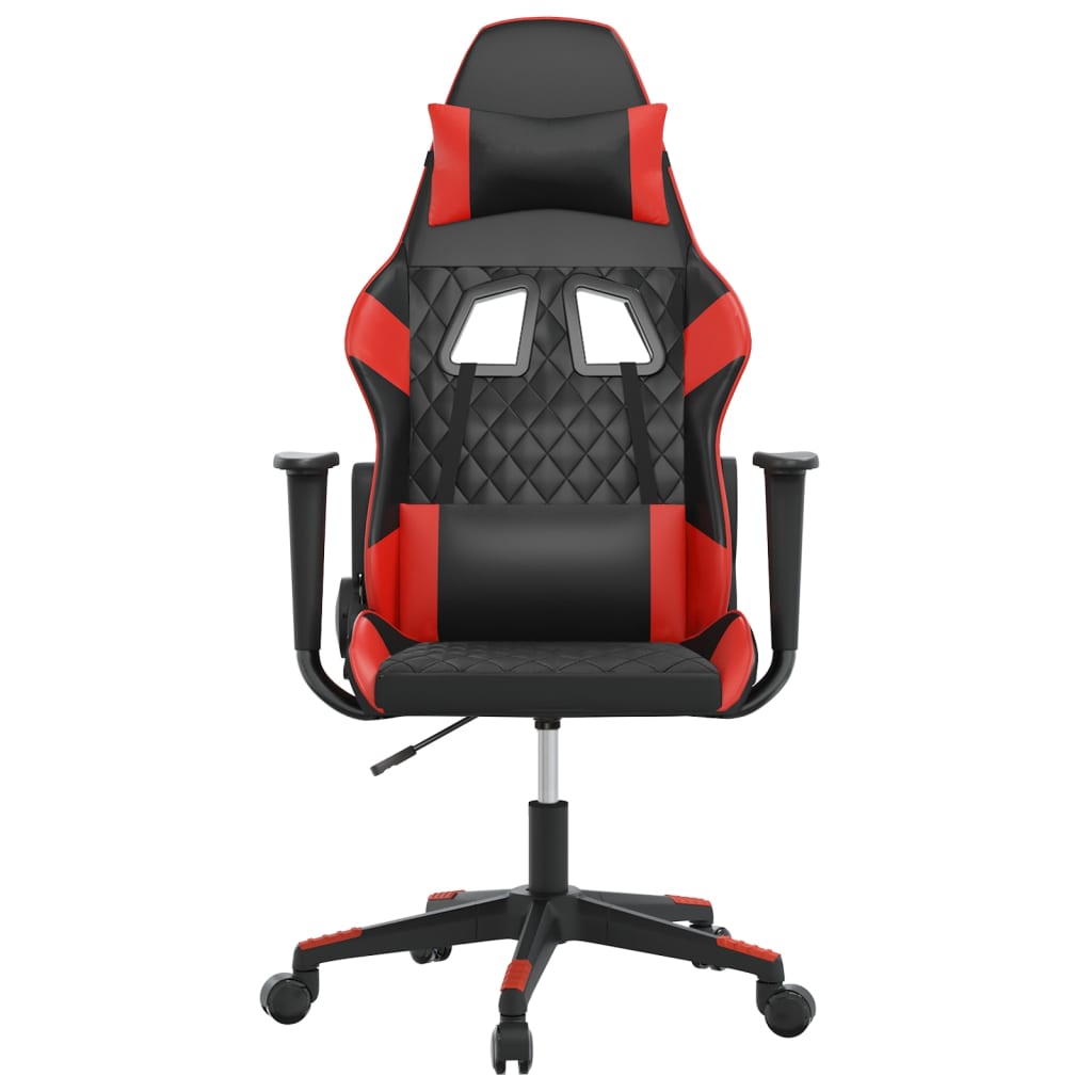 Sedia da Gaming Massaggiante Rosso e Nero in Similpelle 345512